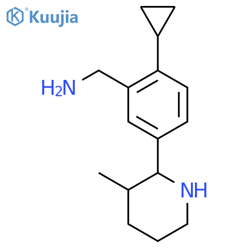 2-cyclopropyl-5-(3-methylpiperidin-2-yl)phenylmethanamine structure