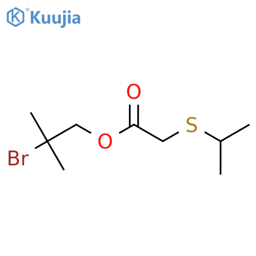 2-bromo-2-methylpropyl 2-(propan-2-ylsulfanyl)acetate structure