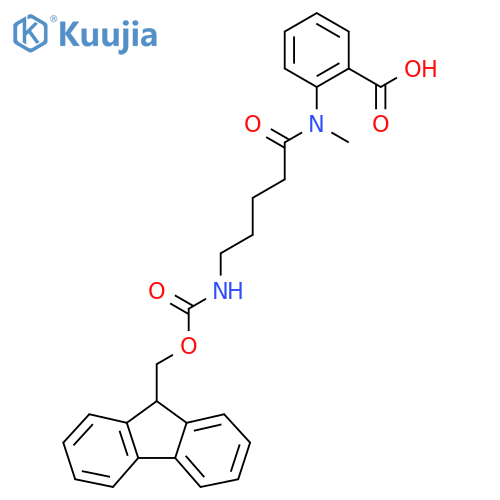 2-5-({(9H-fluoren-9-yl)methoxycarbonyl}amino)-N-methylpentanamidobenzoic acid structure
