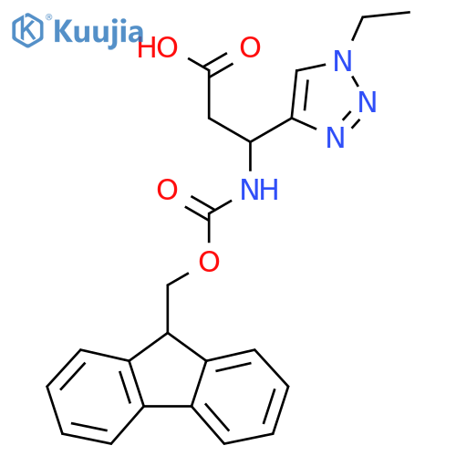 3-(1-ethyl-1H-1,2,3-triazol-4-yl)-3-({(9H-fluoren-9-yl)methoxycarbonyl}amino)propanoic acid structure