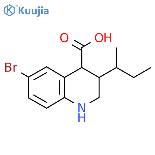 6-bromo-3-(butan-2-yl)-1,2,3,4-tetrahydroquinoline-4-carboxylic acid structure