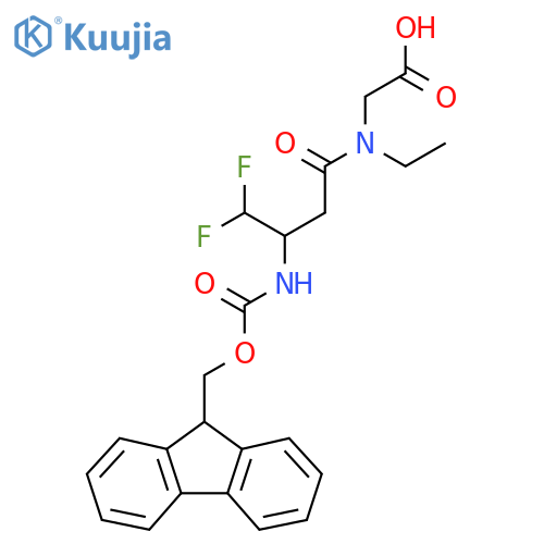 2-N-ethyl-3-({(9H-fluoren-9-yl)methoxycarbonyl}amino)-4,4-difluorobutanamidoacetic acid structure