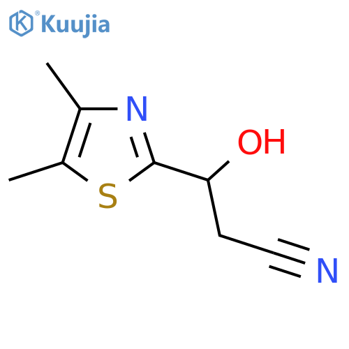 3-(dimethyl-1,3-thiazol-2-yl)-3-hydroxypropanenitrile structure