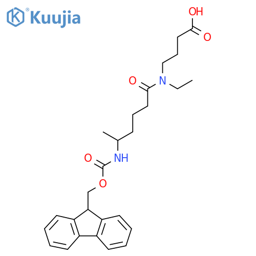 4-N-ethyl-5-({(9H-fluoren-9-yl)methoxycarbonyl}amino)hexanamidobutanoic acid structure