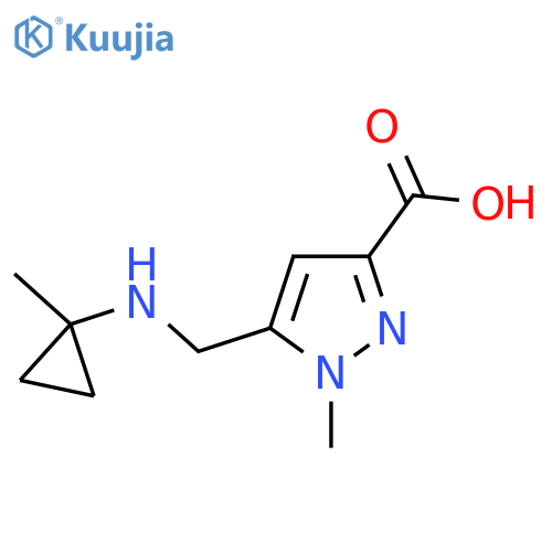 1-methyl-5-{(1-methylcyclopropyl)aminomethyl}-1H-pyrazole-3-carboxylic acid structure