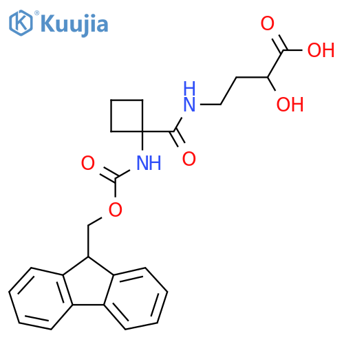 4-{[1-({[(9H-fluoren-9-yl)methoxy]carbonyl}amino)cyclobutyl]formamido}-2-hydroxybutanoic acid structure