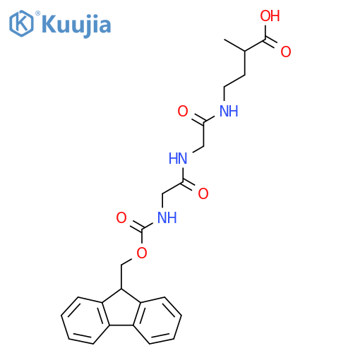4-{2-2-({(9H-fluoren-9-yl)methoxycarbonyl}amino)acetamidoacetamido}-2-methylbutanoic acid structure