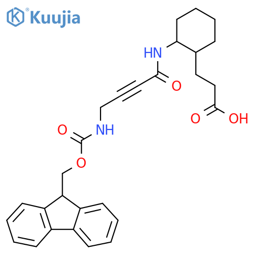 3-{2-4-({(9H-fluoren-9-yl)methoxycarbonyl}amino)but-2-ynamidocyclohexyl}propanoic acid structure