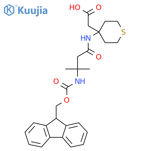 2-{4-3-({(9H-fluoren-9-yl)methoxycarbonyl}amino)-3-methylbutanamidothian-4-yl}acetic acid structure