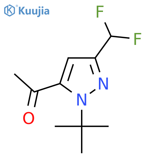 1-1-tert-butyl-3-(difluoromethyl)-1H-pyrazol-5-ylethan-1-one structure