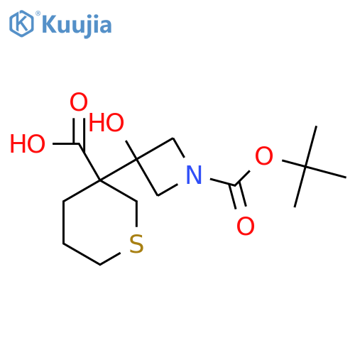 3-{1-(tert-butoxy)carbonyl-3-hydroxyazetidin-3-yl}thiane-3-carboxylic acid structure