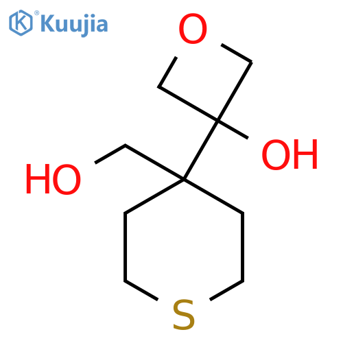 3-4-(hydroxymethyl)thian-4-yloxetan-3-ol structure