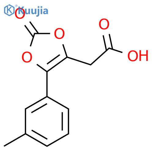 2-5-(3-methylphenyl)-2-oxo-2H-1,3-dioxol-4-ylacetic acid structure