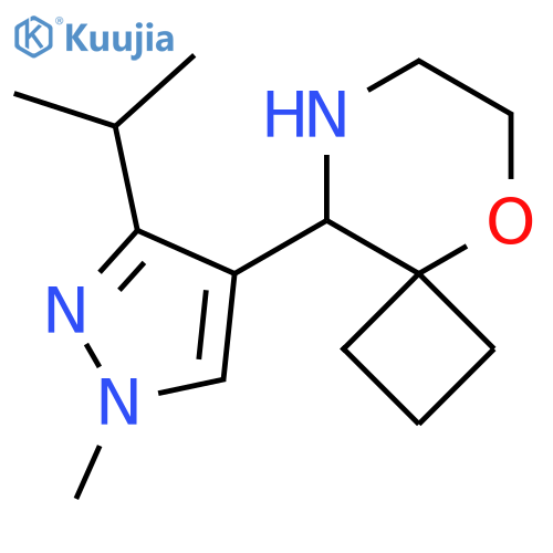9-1-methyl-3-(propan-2-yl)-1H-pyrazol-4-yl-5-oxa-8-azaspiro3.5nonane structure