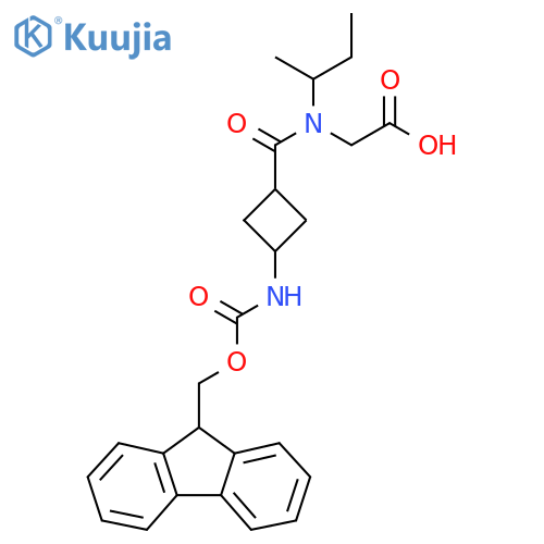 2-N-(butan-2-yl)-1-3-({(9H-fluoren-9-yl)methoxycarbonyl}amino)cyclobutylformamidoacetic acid structure