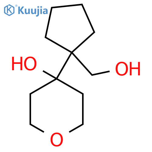 4-1-(hydroxymethyl)cyclopentyloxan-4-ol structure