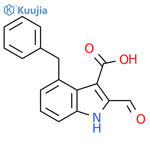 4-benzyl-2-formyl-1H-indole-3-carboxylic acid structure