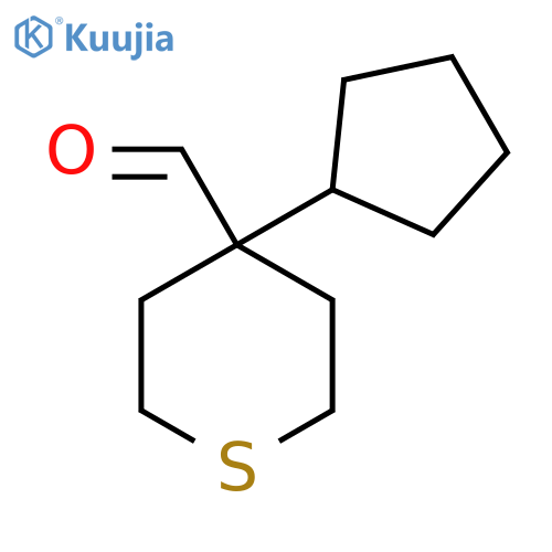 4-cyclopentylthiane-4-carbaldehyde structure