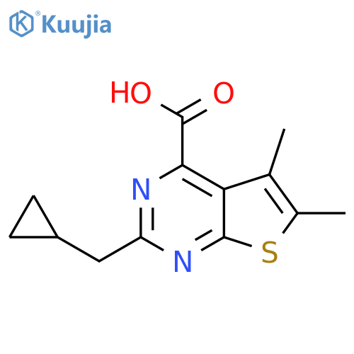 2-(cyclopropylmethyl)-5,6-dimethylthieno2,3-dpyrimidine-4-carboxylic acid structure