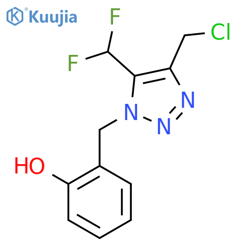 2-{4-(chloromethyl)-5-(difluoromethyl)-1H-1,2,3-triazol-1-ylmethyl}phenol structure