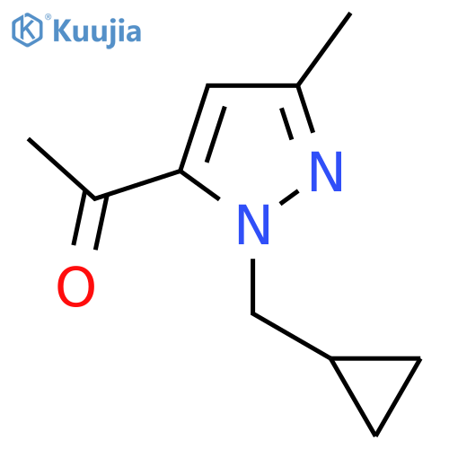 1-1-(cyclopropylmethyl)-3-methyl-1H-pyrazol-5-ylethan-1-one structure