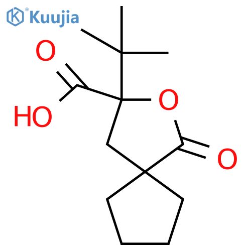 3-tert-butyl-1-oxo-2-oxaspiro4.4nonane-3-carboxylic acid structure