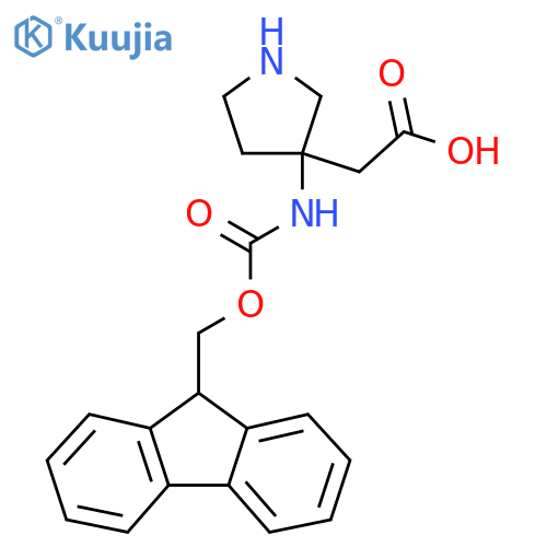 2-3-({(9H-fluoren-9-yl)methoxycarbonyl}amino)pyrrolidin-3-ylacetic acid structure