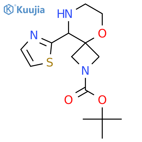 tert-butyl 9-(1,3-thiazol-2-yl)-5-oxa-2,8-diazaspiro3.5nonane-2-carboxylate structure