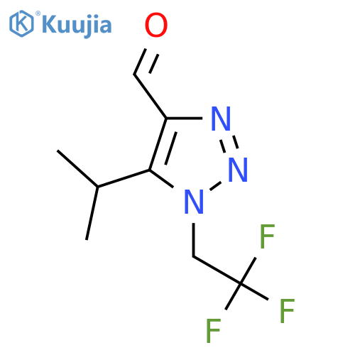 5-(propan-2-yl)-1-(2,2,2-trifluoroethyl)-1H-1,2,3-triazole-4-carbaldehyde structure
