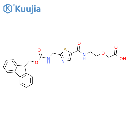 2-2-({2-({(9H-fluoren-9-yl)methoxycarbonyl}amino)methyl-1,3-thiazol-5-yl}formamido)ethoxyacetic acid structure