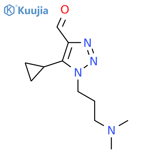 5-cyclopropyl-1-3-(dimethylamino)propyl-1H-1,2,3-triazole-4-carbaldehyde structure