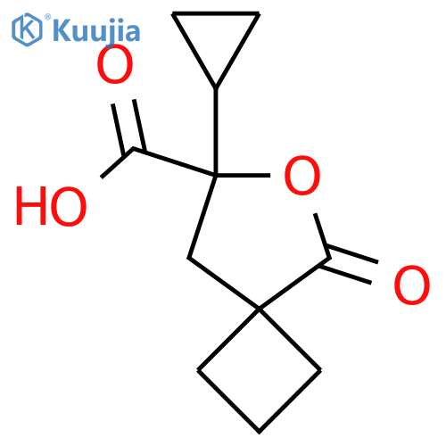 7-cyclopropyl-5-oxo-6-oxaspiro3.4octane-7-carboxylic acid structure