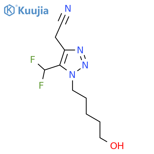 2-5-(difluoromethyl)-1-(5-hydroxypentyl)-1H-1,2,3-triazol-4-ylacetonitrile structure
