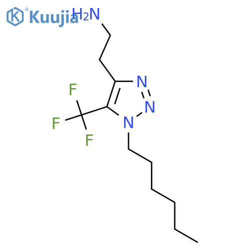 2-1-hexyl-5-(trifluoromethyl)-1H-1,2,3-triazol-4-ylethan-1-amine structure
