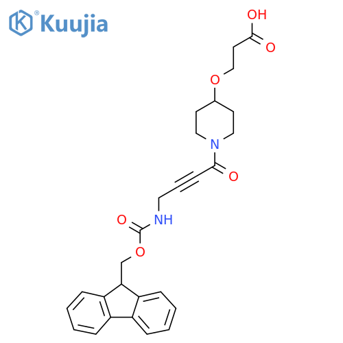 3-({1-4-({(9H-fluoren-9-yl)methoxycarbonyl}amino)but-2-ynoylpiperidin-4-yl}oxy)propanoic acid structure