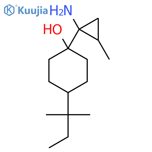 1-(1-amino-2-methylcyclopropyl)-4-(2-methylbutan-2-yl)cyclohexan-1-ol structure