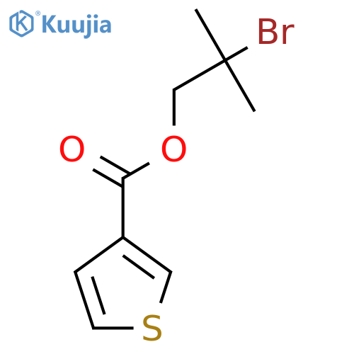 2-bromo-2-methylpropyl thiophene-3-carboxylate structure