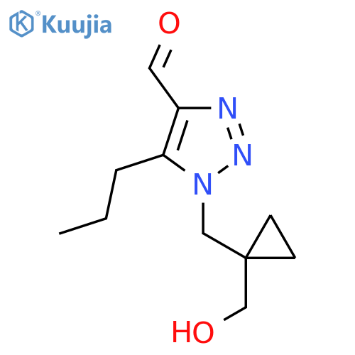 1-{1-(hydroxymethyl)cyclopropylmethyl}-5-propyl-1H-1,2,3-triazole-4-carbaldehyde structure