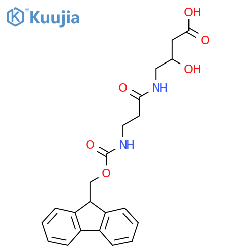 4-3-({(9H-fluoren-9-yl)methoxycarbonyl}amino)propanamido-3-hydroxybutanoic acid structure