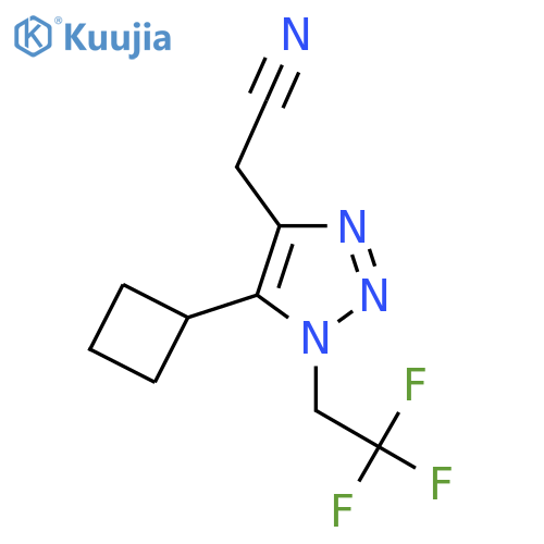 2-5-cyclobutyl-1-(2,2,2-trifluoroethyl)-1H-1,2,3-triazol-4-ylacetonitrile structure