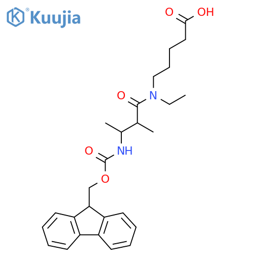 5-N-ethyl-3-({(9H-fluoren-9-yl)methoxycarbonyl}amino)-2-methylbutanamidopentanoic acid structure