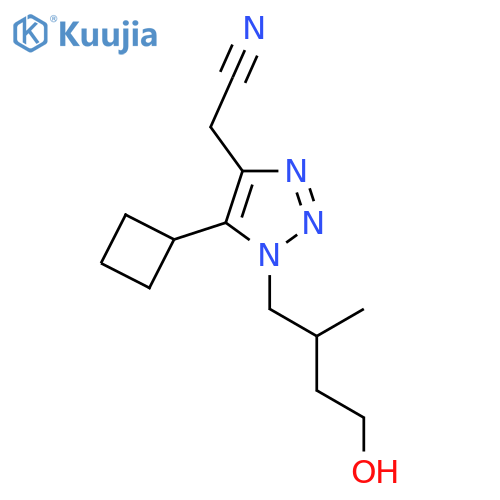 2-5-cyclobutyl-1-(4-hydroxy-2-methylbutyl)-1H-1,2,3-triazol-4-ylacetonitrile structure