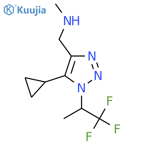 {5-cyclopropyl-1-(1,1,1-trifluoropropan-2-yl)-1H-1,2,3-triazol-4-ylmethyl}(methyl)amine structure
