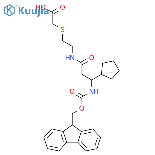 2-({2-3-cyclopentyl-3-({(9H-fluoren-9-yl)methoxycarbonyl}amino)propanamidoethyl}sulfanyl)acetic acid structure