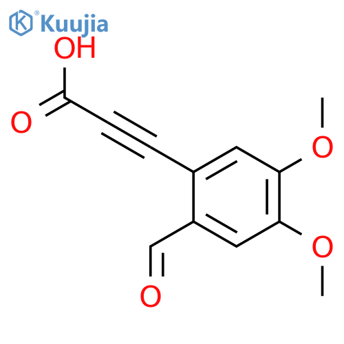 3-(2-formyl-4,5-dimethoxyphenyl)prop-2-ynoic acid structure