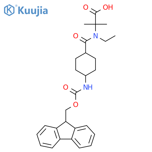 2-{N-ethyl-1-4-({(9H-fluoren-9-yl)methoxycarbonyl}amino)cyclohexylformamido}-2-methylpropanoic acid structure