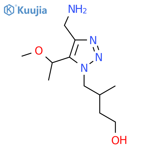 4-4-(aminomethyl)-5-(1-methoxyethyl)-1H-1,2,3-triazol-1-yl-3-methylbutan-1-ol structure