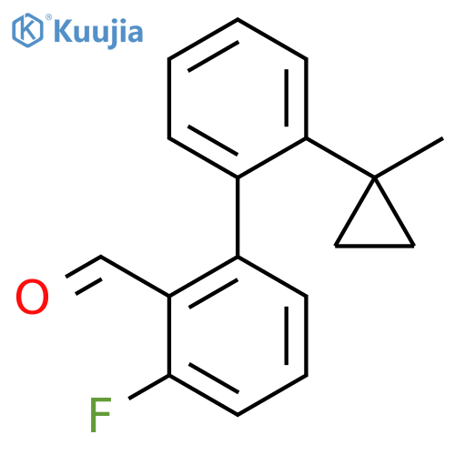 2-fluoro-6-2-(1-methylcyclopropyl)phenylbenzaldehyde structure