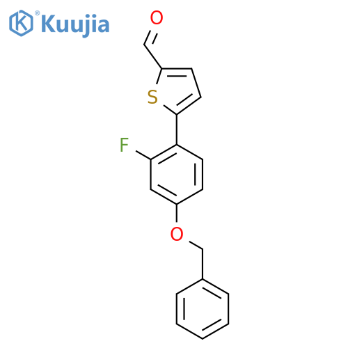5-4-(benzyloxy)-2-fluorophenylthiophene-2-carbaldehyde structure