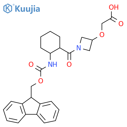 2-({1-2-({(9H-fluoren-9-yl)methoxycarbonyl}amino)cyclohexanecarbonylazetidin-3-yl}oxy)acetic acid structure
